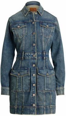 Lauren Ralph Lauren Košeľové šaty  modrá denim