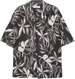 Pull&Bear Košeľa  čierna / biela