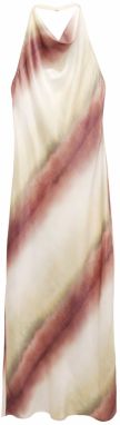 Pull&Bear Večerné šaty  čokoládová / kiwi / biela
