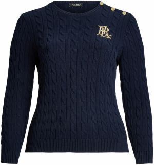 Lauren Ralph Lauren Plus Sveter 'MONTIVA'  námornícka modrá / zlatá