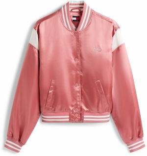 Tommy Jeans Prechodná bunda  ružová / biela