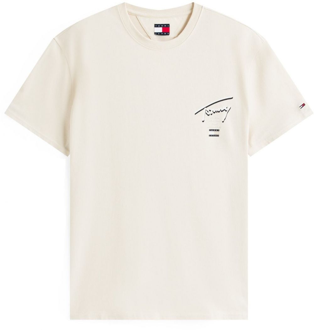 Tommy Jeans Tričko  piesková / námornícka modrá / biela