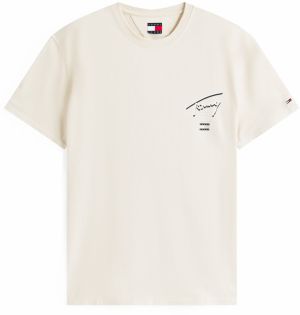 Tommy Jeans Tričko  piesková / námornícka modrá / biela