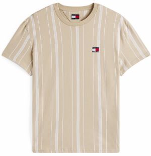 Tommy Jeans Tričko  kaki / biela