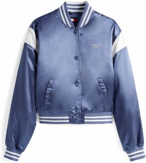 Tommy Jeans Prechodná bunda  kráľovská modrá / biela