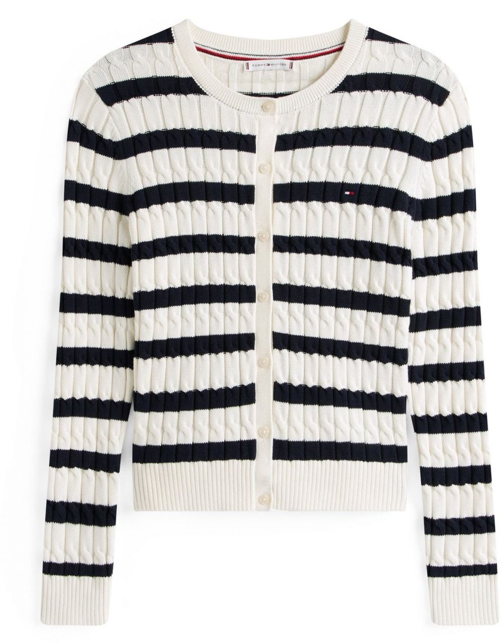 TOMMY HILFIGER Kardigán  námornícka modrá / biela
