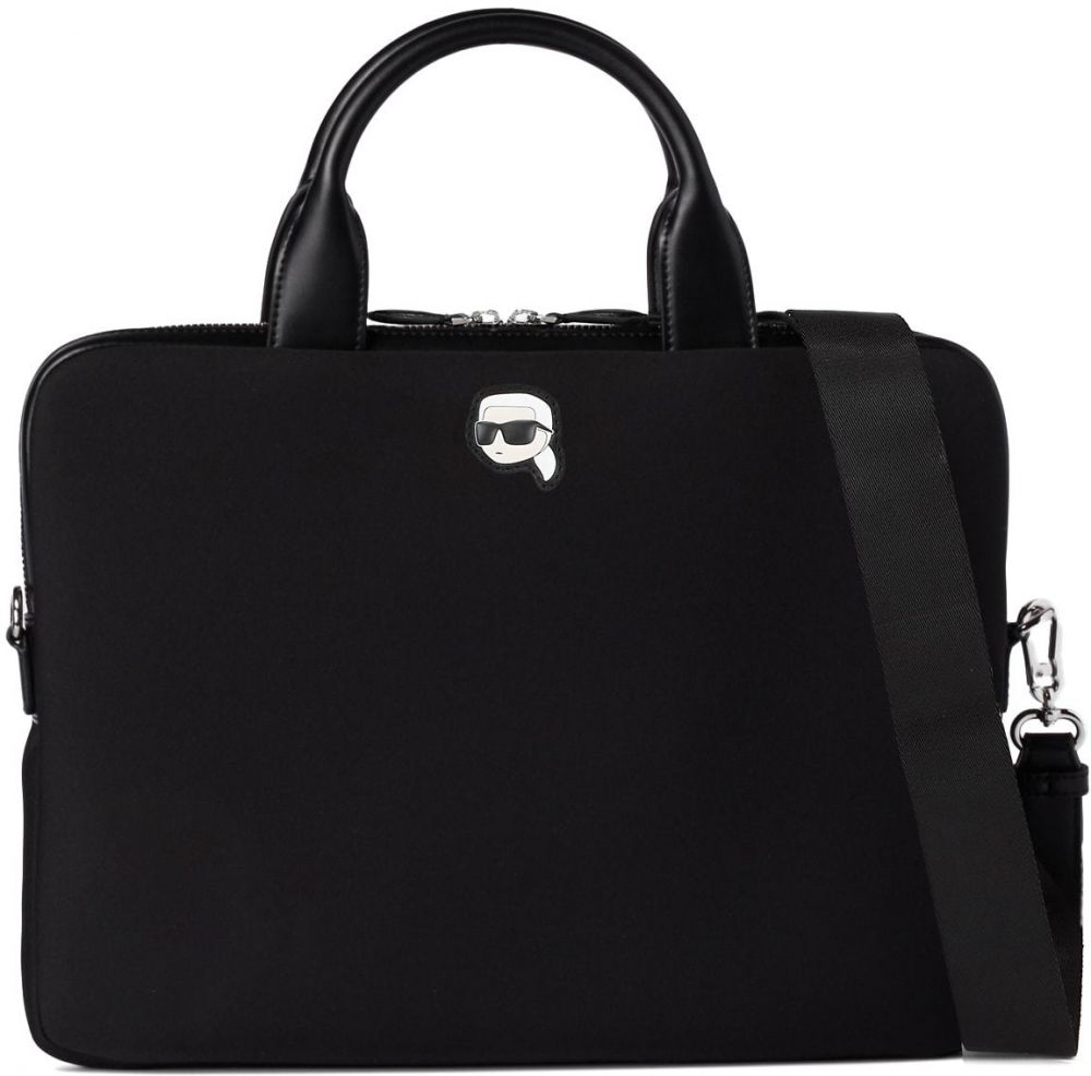 Karl Lagerfeld Taška na notebook  čierna / biela