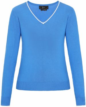 faina Sveter  azúrová / biela
