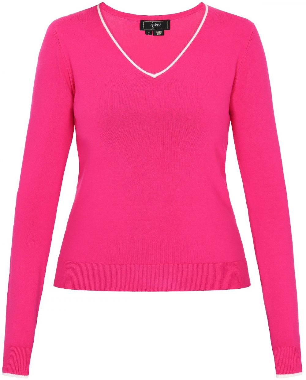 faina Sveter  fuksia / biela