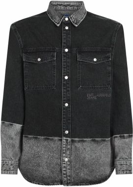 KARL LAGERFELD JEANS Košeľa  čierna / čierna melírovaná