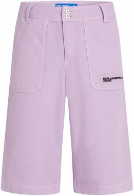 KARL LAGERFELD JEANS Nohavice  levanduľová / čierna