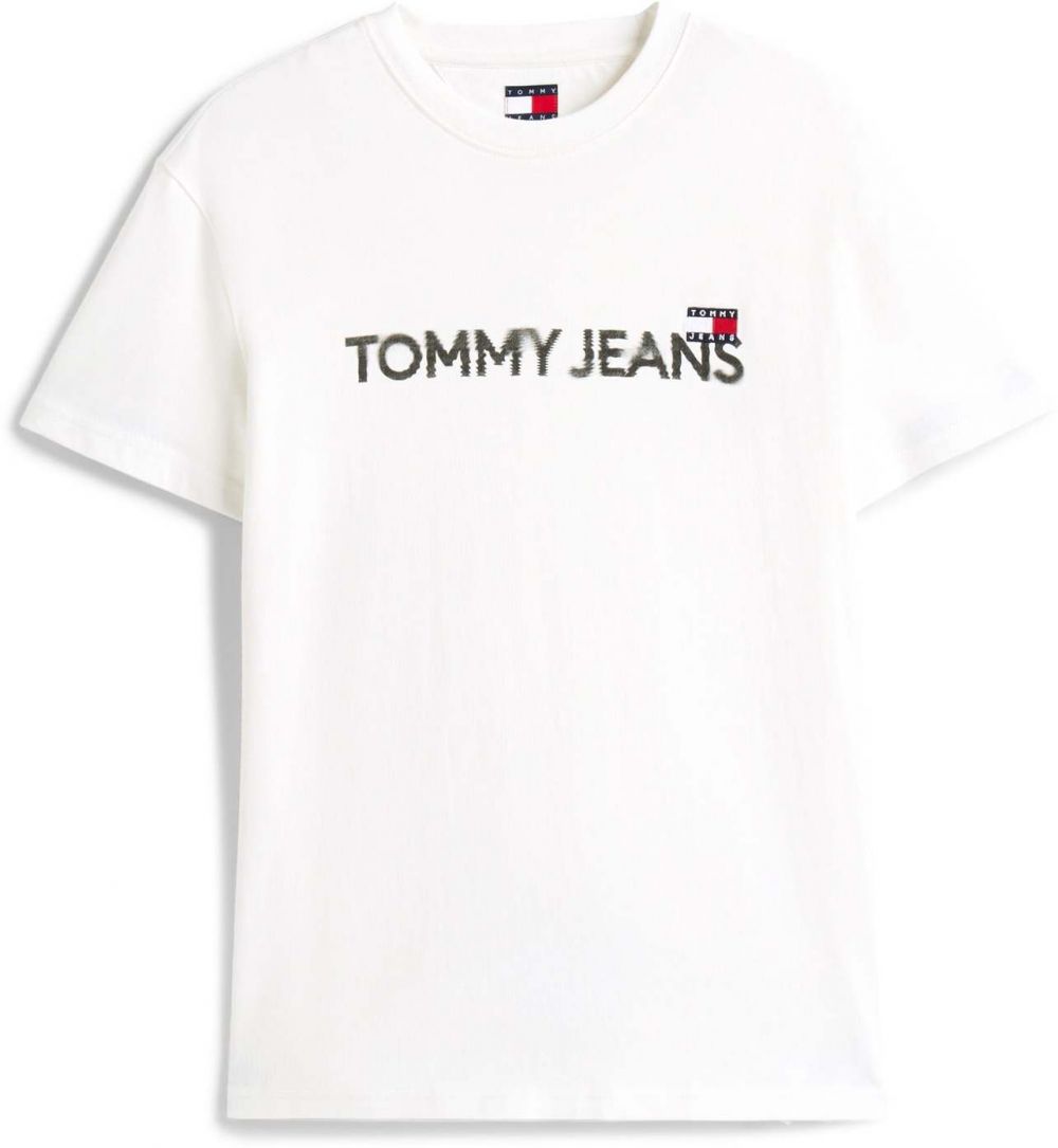 Tommy Jeans Tričko  čierna / šedobiela