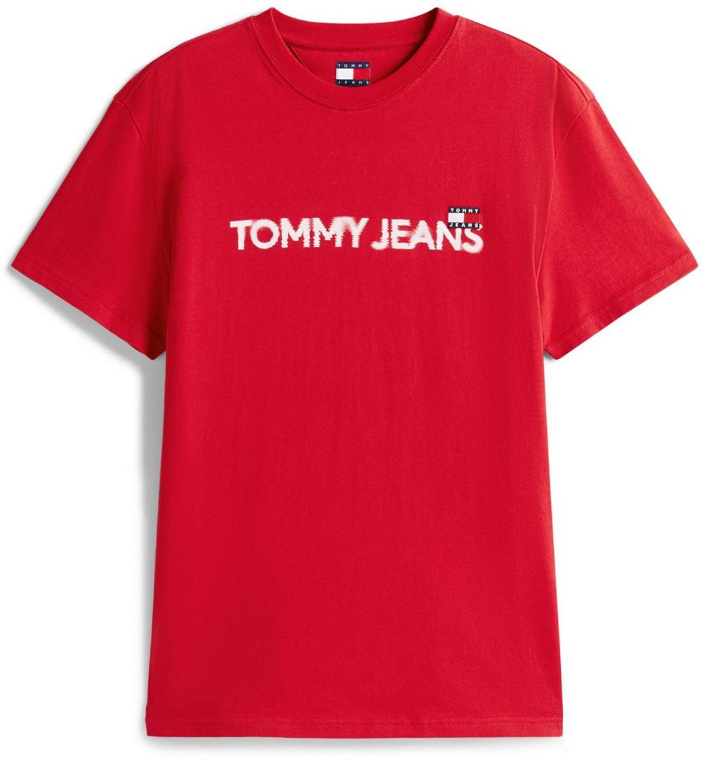 Tommy Jeans Tričko  červená / biela
