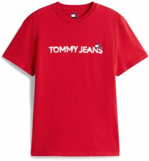 Tommy Jeans Tričko  červená / biela