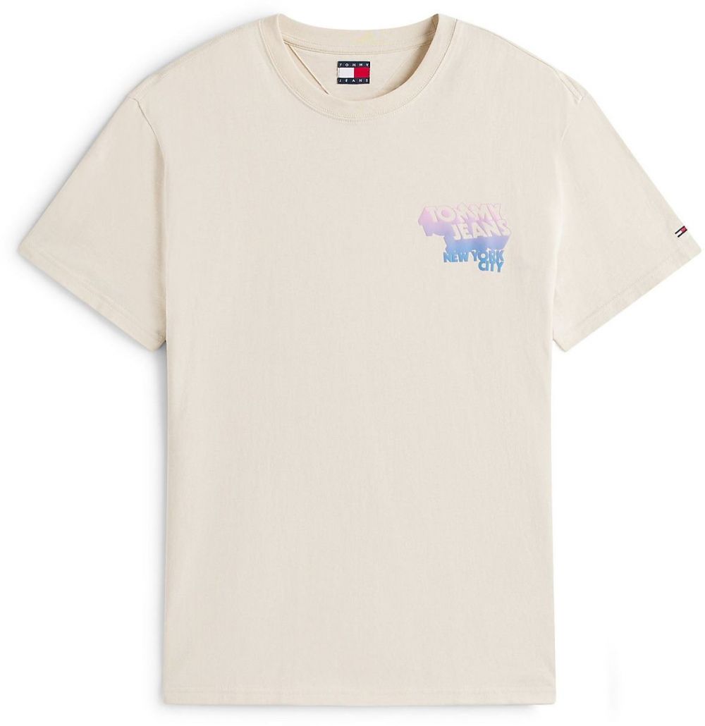 Tommy Jeans Tričko  krémová / svetlomodrá / ružová