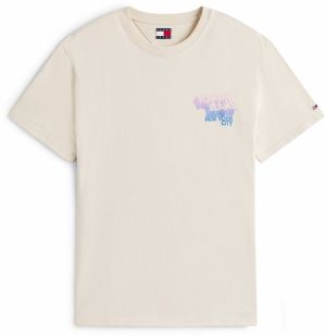 Tommy Jeans Tričko  krémová / svetlomodrá / ružová