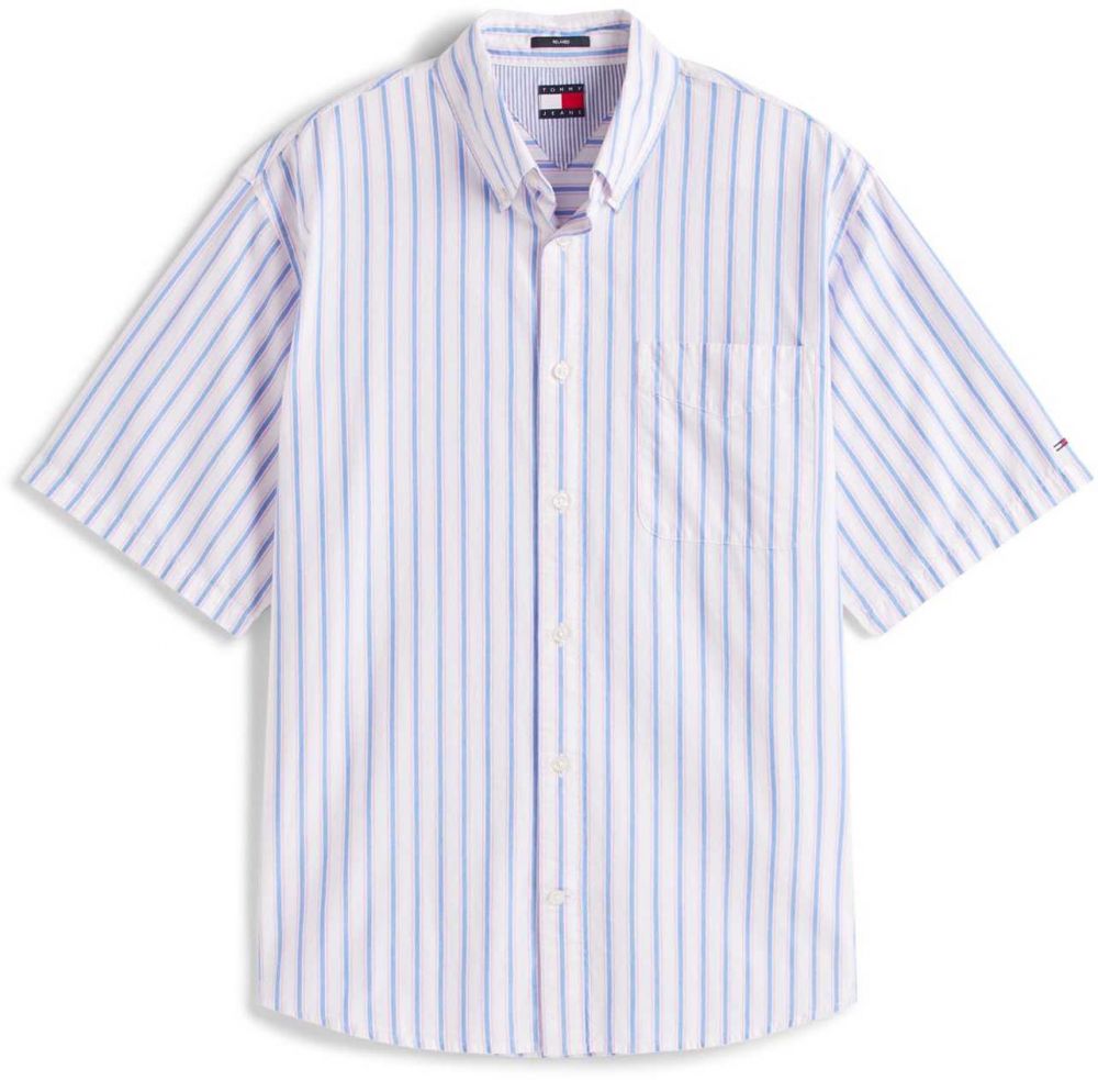 Tommy Jeans Košeľa  modrá / biela