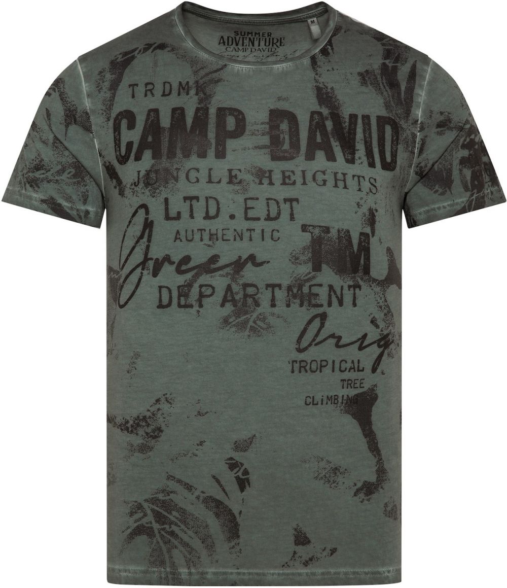 CAMP DAVID Tričko  tmavozelená / čierna