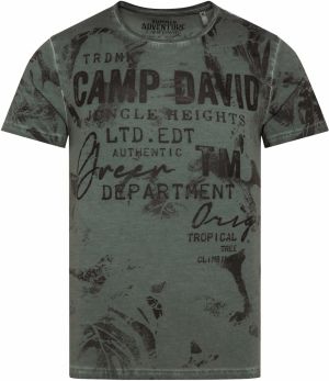 CAMP DAVID Tričko  tmavozelená / čierna
