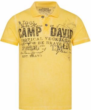 CAMP DAVID Tričko  žltá / sivá / čierna