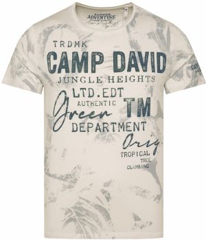 CAMP DAVID Tričko  béžová / tmavosivá / čierna