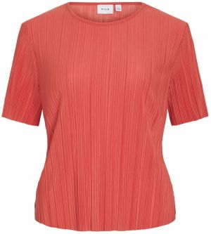 VILA Tričko  svetločervená