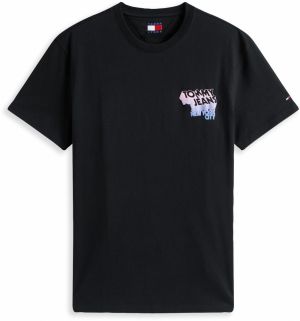 Tommy Jeans Tričko  azúrová / orgovánová / ružová / čierna
