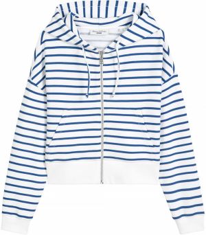 Marc O'Polo DENIM Tepláková bunda  námornícka modrá / biela