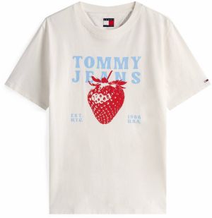 Tommy Jeans Tričko  svetlomodrá / červená / biela