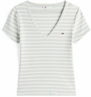 Tommy Jeans Tričko 'Essential'  pastelovo zelená / biela