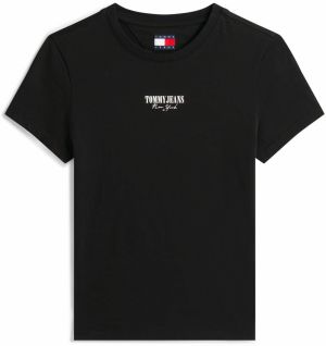 Tommy Jeans Tričko 'ESSENTIAL'  čierna / biela