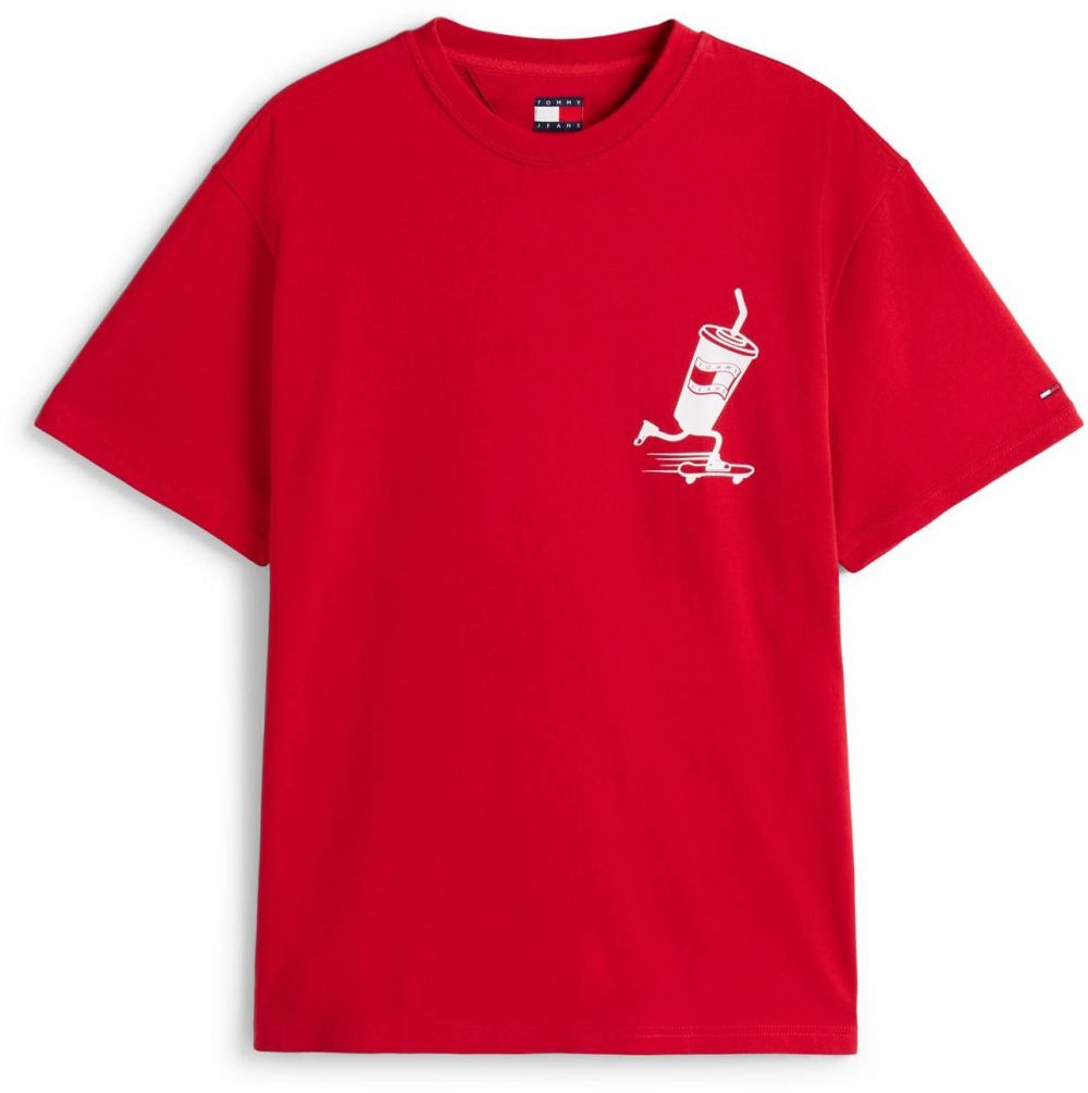 Tommy Jeans Tričko  červená / biela