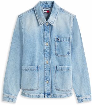Tommy Jeans Prechodná bunda  námornícka modrá / svetlomodrá / červená / biela