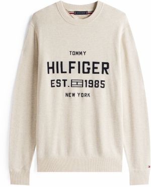 TOMMY HILFIGER Sveter 'ATHLEISURE'  kapučíno / čierna
