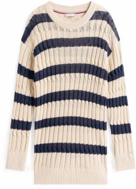 TOMMY HILFIGER Sveter  béžová / námornícka modrá