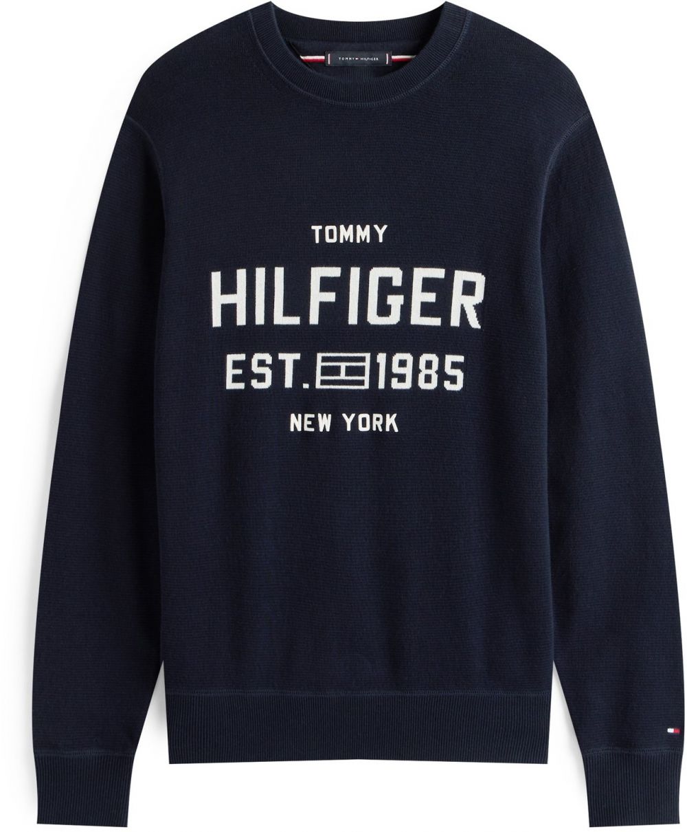 TOMMY HILFIGER Sveter 'ATHLEISURE'  tmavomodrá / biela