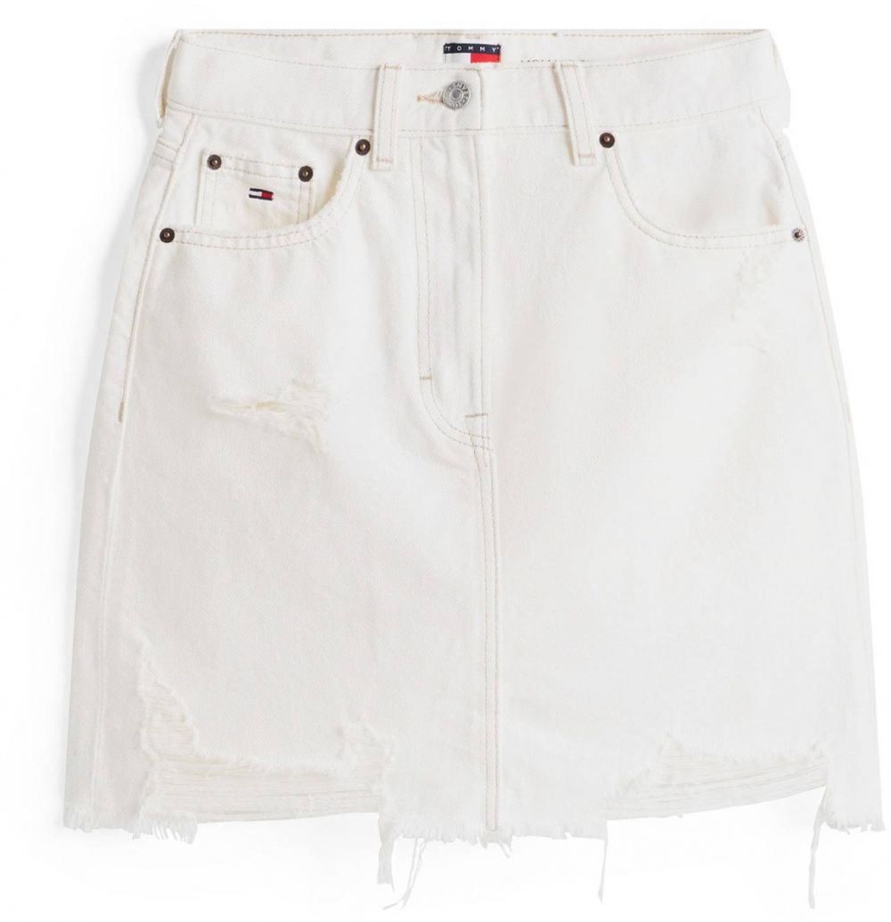 Tommy Jeans Sukňa  biely denim