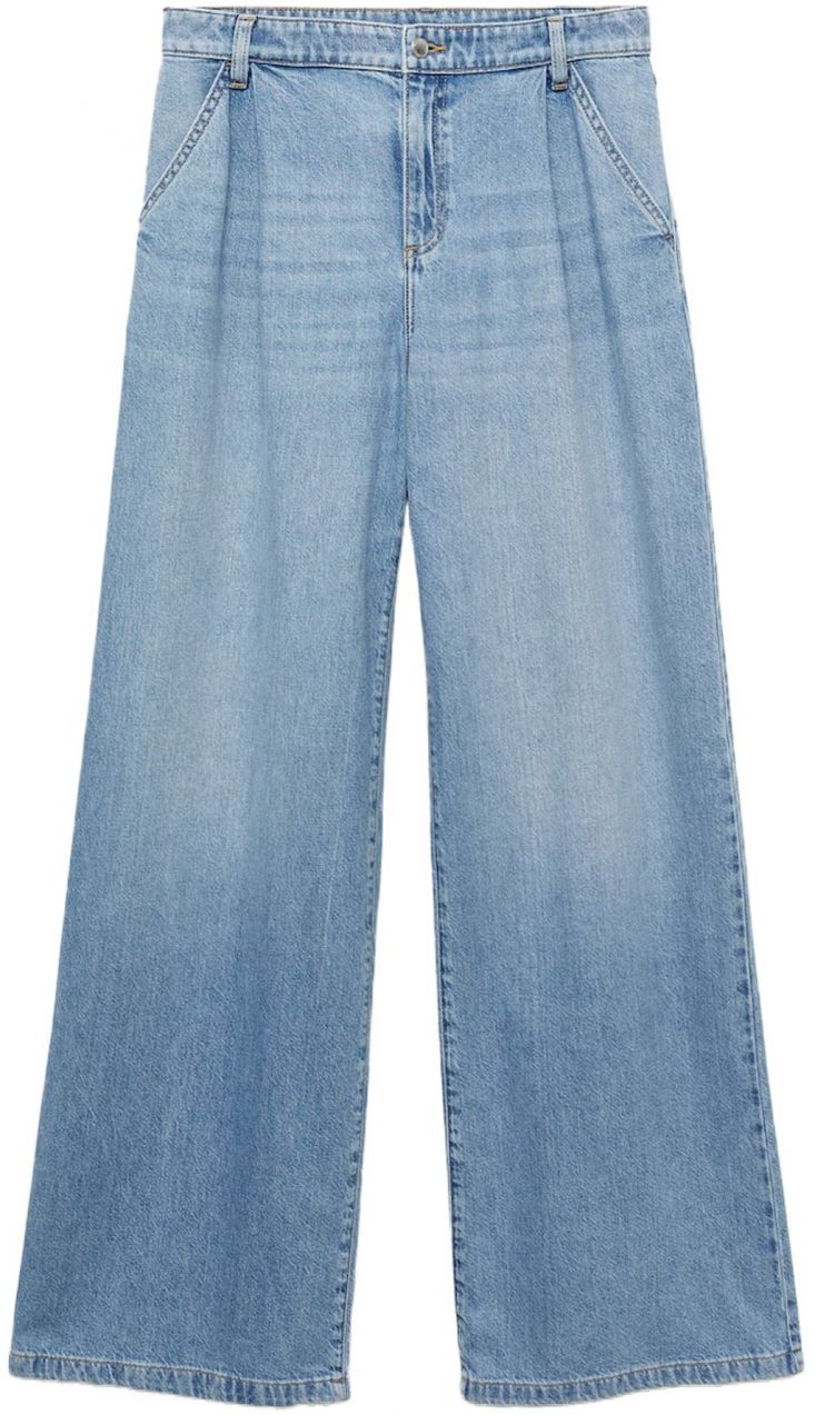 MANGO Plisované rifle 'ONA'  modrá denim