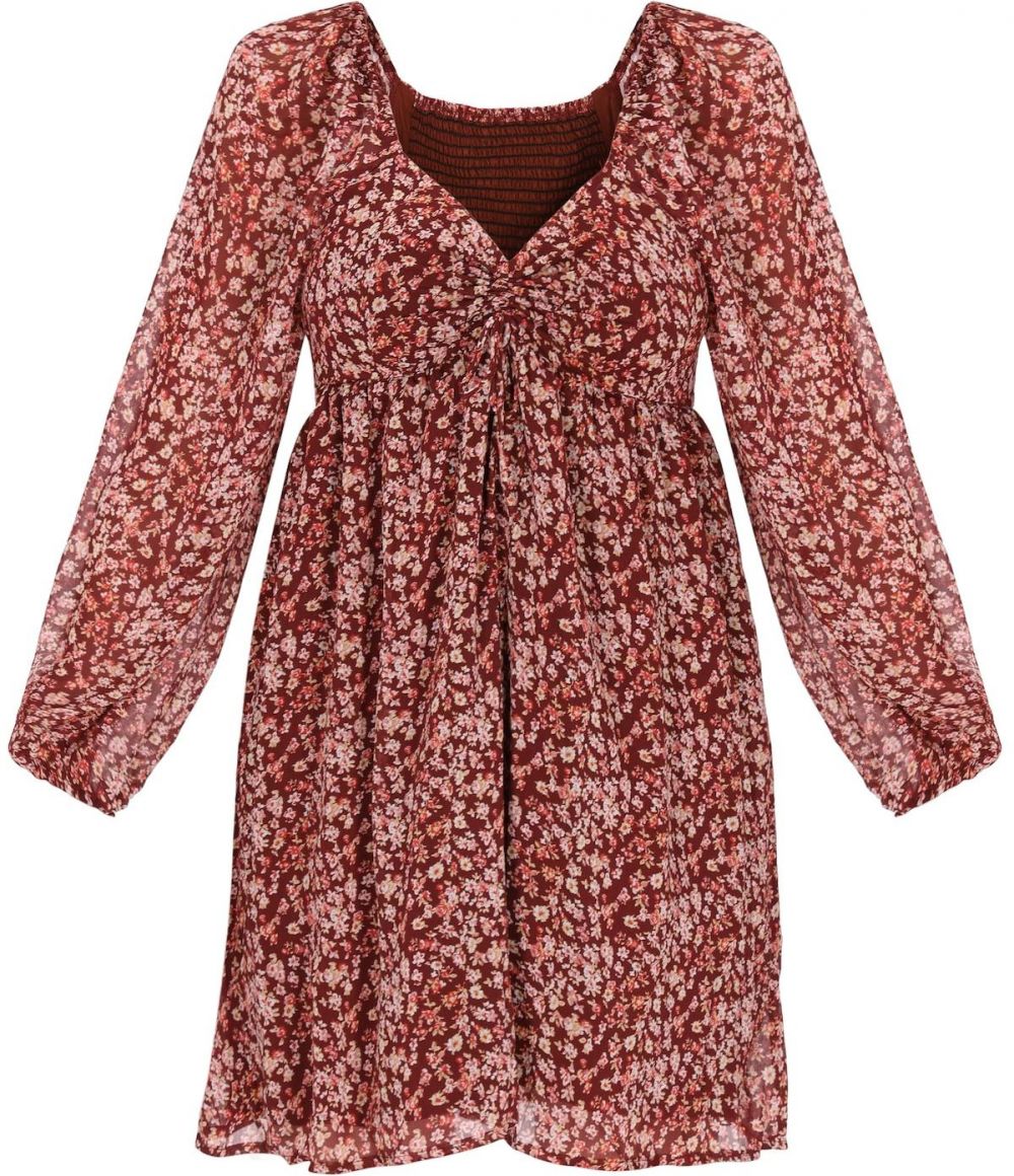 swirly Šaty 'Young Fashion'  béžová / ružová / merlotová