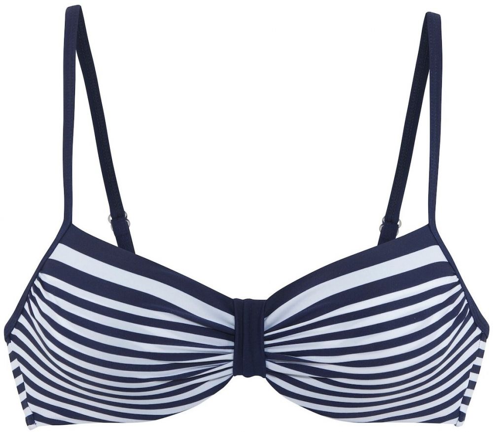 LASCANA Bikinový top  námornícka modrá / biela