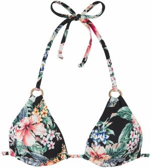 LASCANA Bikinový top  zelená / červená / čierna