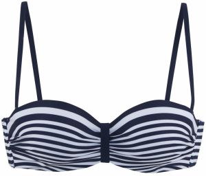 LASCANA Bikinový top  námornícka modrá / biela