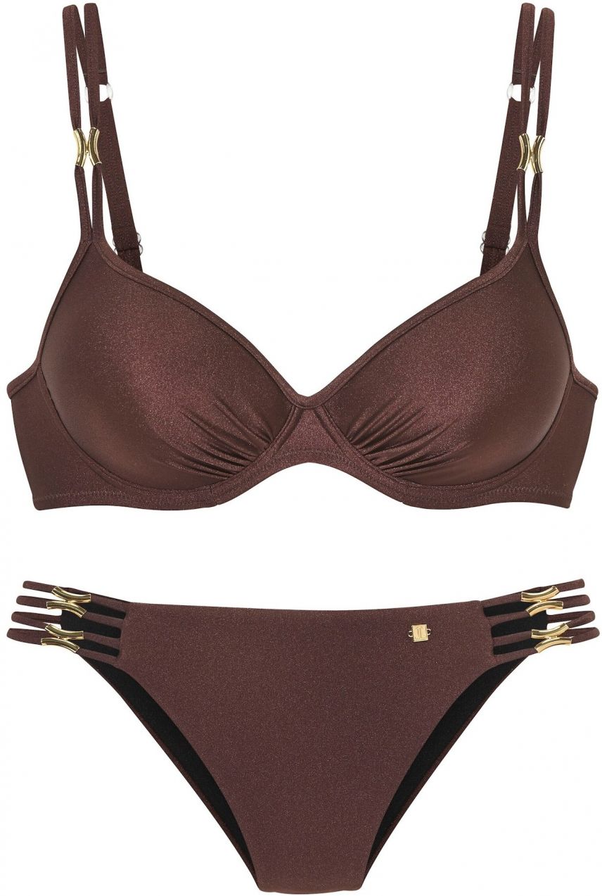 JETTE Bikiny  tmavohnedá