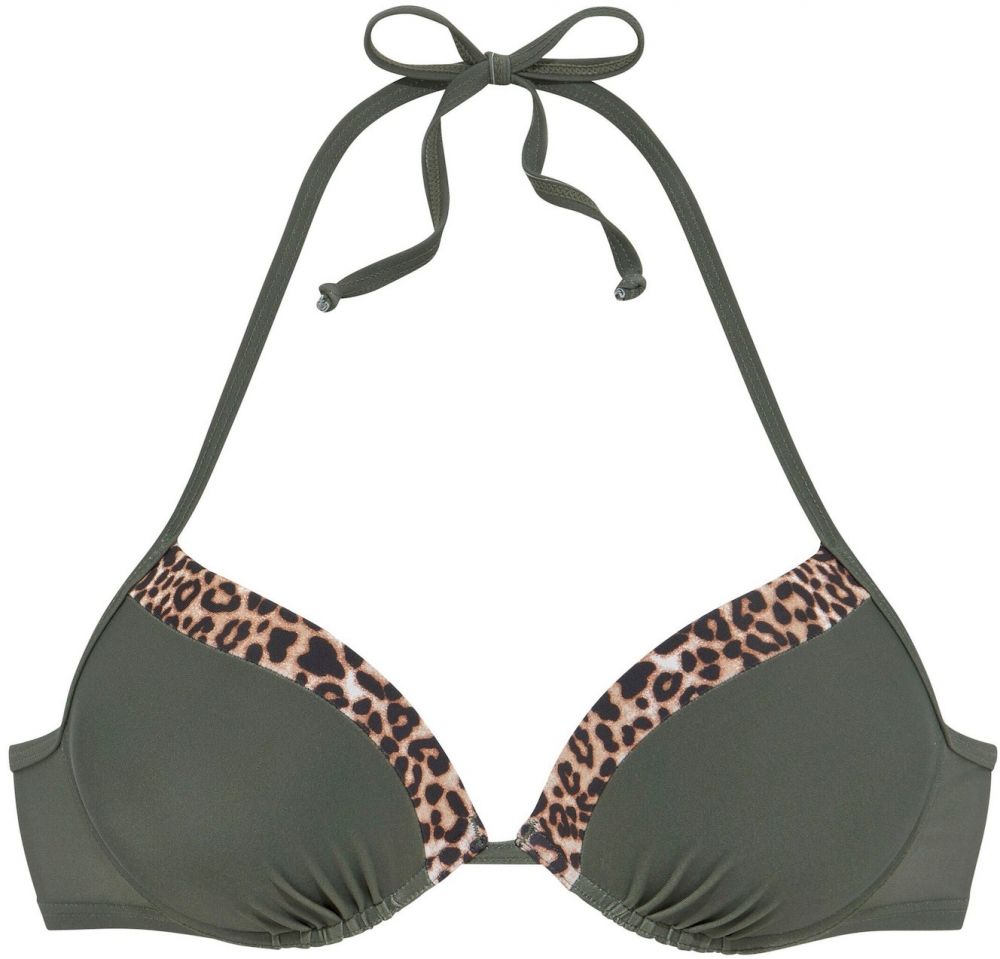 LASCANA Bikinový top  béžová / hnedá / olivová