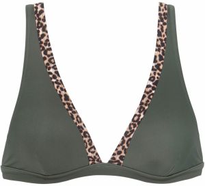 LASCANA Bikinový top  béžová / hnedá / olivová