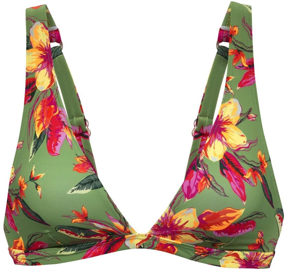 LASCANA Bikinový top 'Malia'  olivová / oranžová / ružová