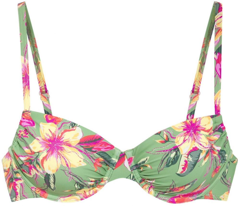 LASCANA Bikinový top  svetlozelená / tmavozelená / svetlooranžová / fuksia