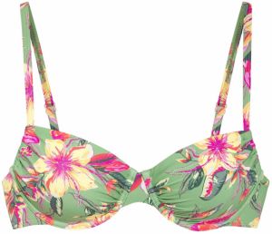 LASCANA Bikinový top  svetlozelená / tmavozelená / svetlooranžová / fuksia