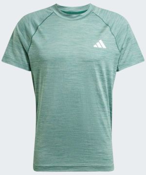 ADIDAS PERFORMANCE Funkčné tričko 'GYM+'  zelená melírovaná / biela