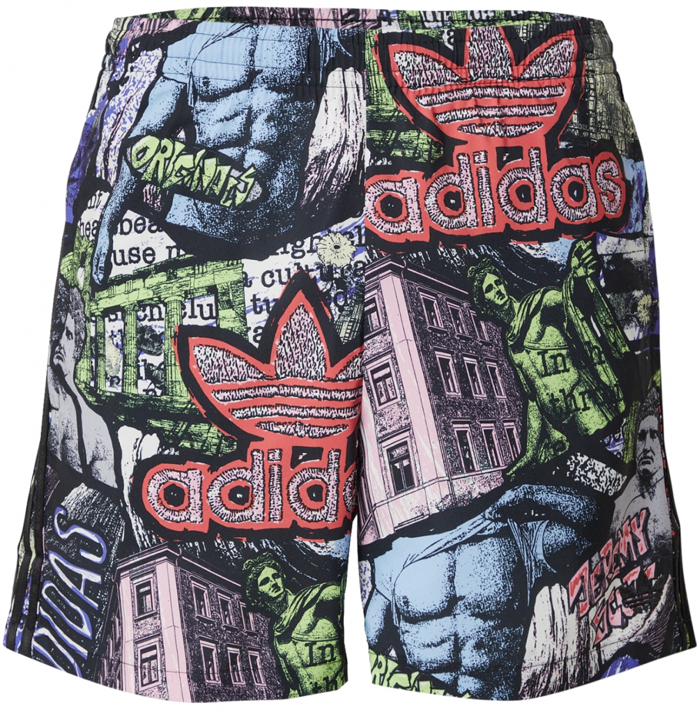 ADIDAS ORIGINALS Nohavice 'Adidas x Jeremy Scott'  svetlomodrá / svetlozelená / ružová / čierna